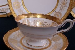COALPORT LADY ANNE WHITE- CUP & SAUCER   ..... http://jaapiesfinechinastore.com