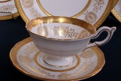 COALPORT LADY ANNE WHITE- CUP & SAUCER   ..... http://jaapiesfinechinastore.com