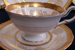 COALPORT LADY ANNE WHITE- CUP & SAUCER   ..... https://www.jaapiesfinechinastore.com