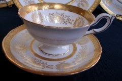 COALPORT LADY ANNE WHITE- CUP & SAUCER   ..... http://jaapiesfinechinastore.com