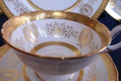 COALPORT LADY ANNE WHITE- CUP & SAUCER   ..... http://jaapiesfinechinastore.com