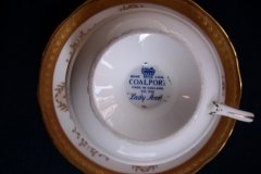 COALPORT LADY ANNE WHITE- CUP & SAUCER   ..... http://jaapiesfinechinastore.com