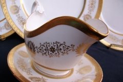 COALPORT LADY ANNE WHITE- GRAVY BOAT & UNDERPLATE   ..... http://jaapiesfinechinastore.com