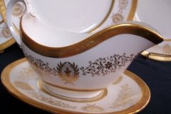COALPORT LADY ANNE WHITE- GRAVY BOAT & UNDERPLATE   ..... http://jaapiesfinechinastore.com