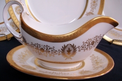 COALPORT LADY ANNE WHITE- GRAVY BOAT & UNDERPLATE   ..... https://www.jaapiesfinechinastore.com