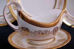 COALPORT LADY ANNE WHITE- GRAVY BOAT & UNDERPLATE   ..... http://jaapiesfinechinastore.com
