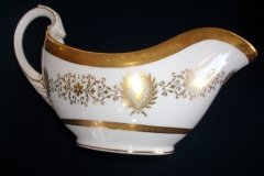 COALPORT LADY ANNE WHITE- GRAVY BOAT & UNDERPLATE   ..... http://jaapiesfinechinastore.com