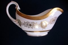 COALPORT LADY ANNE WHITE- GRAVY BOAT & UNDERPLATE   ..... http://jaapiesfinechinastore.com