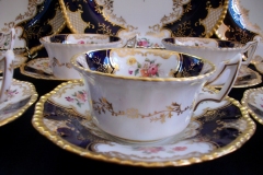 COALPORT PANEL COBALT Y2480 GOLD CENTER- TEA CUP & SAUCER   .....   https://www.jaapiesfinechinastore.com