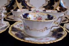 COALPORT PANEL COBALT Y2480 GOLD CENTER- TEA CUP & SAUCER   .....   http://jaapiesfinechinastore.com
