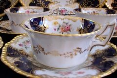 COALPORT PANEL COBALT Y2480 GOLD CENTER- TEA CUP & SAUCER   .....   http://jaapiesfinechinastore.com