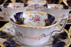 COALPORT PANEL COBALT Y2480 GOLD CENTER- TEA CUP & SAUCER   .....   https://www.jaapiesfinechinastore.com