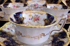 COALPORT PANEL COBALT Y2480 GOLD CENTER- TEA CUP & SAUCER   .....   http://jaapiesfinechinastore.com