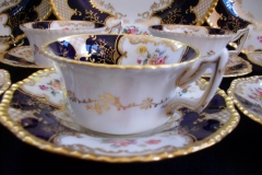 COALPORT PANEL COBALT Y2480 GOLD CENTER- TEA CUP & SAUCER   .....   https://www.jaapiesfinechinastore.com