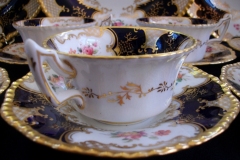 COALPORT PANEL COBALT Y2480 GOLD CENTER- TEA CUP & SAUCER   .....   https://www.jaapiesfinechinastore.com