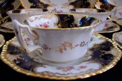 COALPORT PANEL COBALT Y2480 GOLD CENTER- TEA CUP & SAUCER   .....   http://jaapiesfinechinastore.com