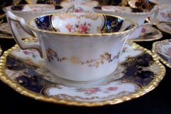 COALPORT PANEL COBALT Y2480 GOLD CENTER- TEA CUP & SAUCER   .....   http://jaapiesfinechinastore.com
