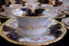 COALPORT PANEL COBALT Y2480 GOLD CENTER- TEA CUP & SAUCER   .....   https://www.jaapiesfinechinastore.com