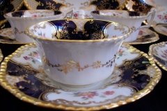 COALPORT PANEL COBALT Y2480 GOLD CENTER- TEA CUP & SAUCER   .....   http://jaapiesfinechinastore.com