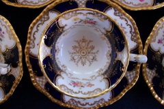 COALPORT PANEL COBALT Y2480 GOLD CENTER- TEA CUP & SAUCER   .....   https://www.jaapiesfinechinastore.com