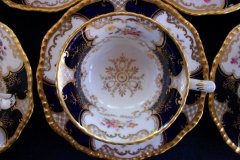 COALPORT PANEL COBALT Y2480 GOLD CENTER- TEA CUP & SAUCER   .....   http://jaapiesfinechinastore.com