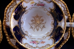 COALPORT PANEL COBALT Y2480 GOLD CENTER- TEA CUP & SAUCER   .....   https://www.jaapiesfinechinastore.com