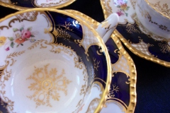 COALPORT PANEL COBALT Y2480 GOLD CENTER- TEA CUP & SAUCER   .....   https://www.jaapiesfinechinastore.com