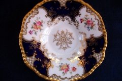 COALPORT PANEL COBALT Y2480 GOLD CENTER- TEA CUP & SAUCER   .....   http://jaapiesfinechinastore.com