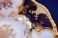 COALPORT PANEL COBALT Y2480 GOLD CENTER- TEA CUP & SAUCER   .....   https://www.jaapiesfinechinastore.com