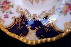COALPORT PANEL COBALT Y2480 GOLD CENTER- TEA CUP & SAUCER   .....   http://jaapiesfinechinastore.com