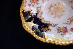 COALPORT PANEL COBALT Y2480 GOLD CENTER- TEA CUP & SAUCER   .....   https://www.jaapiesfinechinastore.com