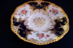 COALPORT PANEL COBALT Y2480 GOLD CENTER- TEA CUP & SAUCER   .....   https://www.jaapiesfinechinastore.com