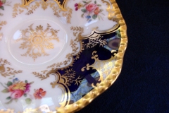 COALPORT PANEL COBALT Y2480 GOLD CENTER- TEA CUP & SAUCER   .....   https://www.jaapiesfinechinastore.com