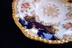COALPORT PANEL COBALT Y2480 GOLD CENTER- TEA CUP & SAUCER   .....   http://jaapiesfinechinastore.com