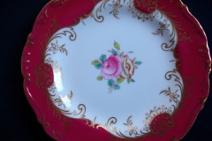 COALPORT SANDRINGHAM MAROON BREAD and BUTTER PLATE