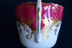 COALPORT SANDRINGHAM MAROON-  DEMI CUP & SAUCER   .....   http://jaapiesfinechinastore.com