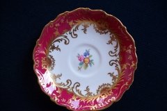 COALPORT SANDRINGHAM MAROON-  DEMI CUP & SAUCER   .....   http://jaapiesfinechinastore.com