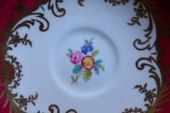 COALPORT SANDRINGHAM MAROON-  DEMI CUP & SAUCER   .....   http://jaapiesfinechinastore.com