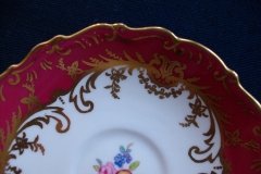 COALPORT SANDRINGHAM MAROON-  DEMI CUP & SAUCER   .....   http://jaapiesfinechinastore.com