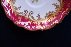 COALPORT SANDRINGHAM MAROON-  DEMI CUP & SAUCER   .....   http://jaapiesfinechinastore.com