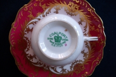 COALPORT SANDRINGHAM MAROON-  DEMI CUP & SAUCER   .....   https://www.jaapiesfinechinastore.com