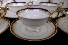COALPORT SPEARPOINT COBALT 3991A- CUP & SAUCER   .....   http://jaapiesfinechinastore.com