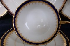 COALPORT SPEARPOINT COBALT 3991A- CUP & SAUCER   .....   http://jaapiesfinechinastore.com