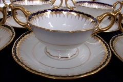 COALPORT SPEARPOINT COBALT 3991A- SOUP BOWL & SAUCER   .....   https://www.jaapiesfinechinastore.com