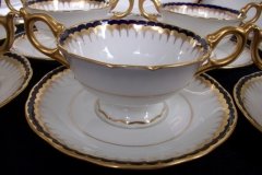 COALPORT SPEARPOINT COBALT 3991A- SOUP BOWL & SAUCER   .....   http://jaapiesfinechinastore.com
