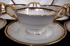 COALPORT SPEARPOINT COBALT 3991A- SOUP BOWL & SAUCER   .....   http://jaapiesfinechinastore.com