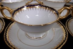 COALPORT SPEARPOINT COBALT 3991A- SOUP BOWL & SAUCER   .....   http://jaapiesfinechinastore.com
