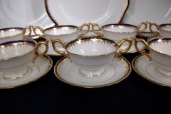 COALPORT SPEARPOINT COBALT 3991A- SOUP BOWL & SAUCER   .....   http://jaapiesfinechinastore.com