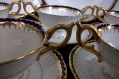 COALPORT SPEARPOINT COBALT 3991A- SOUP BOWL & SAUCER   .....   http://jaapiesfinechinastore.com