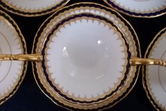 COALPORT SPEARPOINT COBALT 3991A- SOUP BOWL & SAUCER   .....   http://jaapiesfinechinastore.com